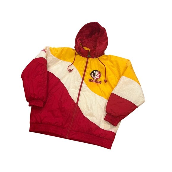 Vintage 90's Apex One Florida State Seminoles NCAA Hooded Puffer Jacket Men's XL - Picture 4 of 7
